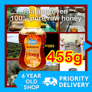 FDA Approved SM Bonus HONEY BEE 100% PURE ORIGINAL HONEY 455g Raw Unfiltered Untreated Miel Internac