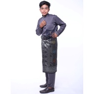 Baju Melayu Dark Grey Modern Style