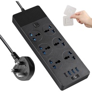 UK to US Plug Adapter, Jumpso Power Strip with 6 International Outlets and 4 USB Ports (1 USB C), 11