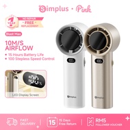 【NEW】Simplus Pink Handheld Mini Fan | 10m/s High Speed | 100 Stepless Speeds | 15h Battery Life | Th