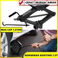 DONGKRAK JEMBATAN MOBIL 1.5TON MANUAL CAR SCISSORS JACK 1 TON SETENGAH