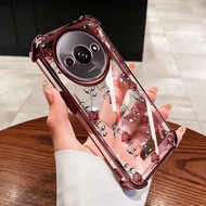 VRQR Cover for Xiaomi Redmi A3 4G A3X 4G Poco C61 4G INS Style Deer Flower Shockproof Clear Phone Ca