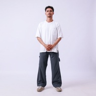 YS CELANA CARPENTER CORDUROY PANJANG PRIA WANITA DARK GREY LOSSE FIT SANTAI KULOT TREND FOMO KOREAN