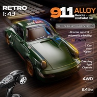 911 RC Drift Car 1:43 Alloy – Full Proportional Remote, 4WD, Gyroscope, 2.4G Mini Retro Racing Car