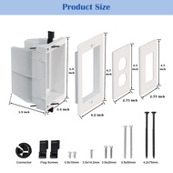 Recessed Outlet/Electrical Box Single Gang, Recessed Outlet Box for Wall Mount TV, Antenna, Phone an