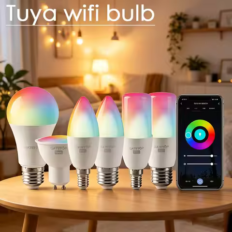 RGB LED Bulbs Dimmable Tuya Light Smart Tuya Led Bulb GU10 E27 E14 B22Wifi Magic Lamp AC85-265V Work
