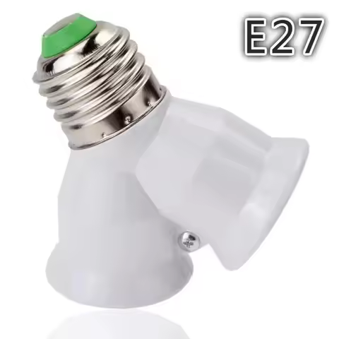 Screw E27 LED Base Light Lamp Bulb Socket E27 To 2-E27 Splitter Adapter Lamp Holder E27 Socket Bulb