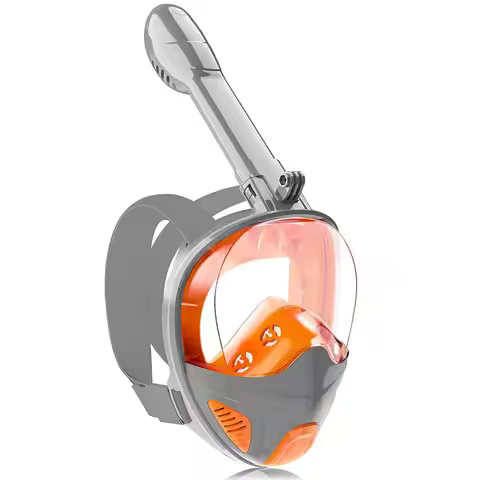 JRing side breathing system snorkeling mask, 180 ° panoramic full face diving mask, detachable sport