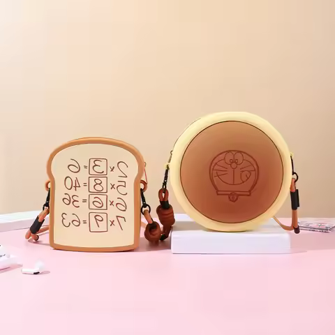 Kawaii Eye Catching Doraemons Three Dimensional Dorayaki Memory Bread Mobile Phone Bag Lovely Storag