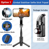 TOKQI | TOKQI L18s Gimbal Stabilizer Selfie Stick Tripod Extendable with Fill Light Bluetooth Wirele
