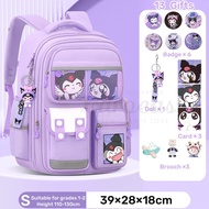 Kuromi Girl Schoolbag Beg Sekolah Cute Girl Backpack Lightweight Spine Protection Schoolbag