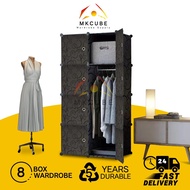 Classic Black 8Door Clothes Organization Storage Rack Cabinet Bedroom Furniture Rack Cupboard Almari Baju Rak Baju