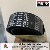Bando Ribbed Belt 7PK-990 7PK990 Isuzu Alterra 2004-2013 and Dmax 2007-2012 3.0L 4JJ1 / 4JJ1-TC Engi