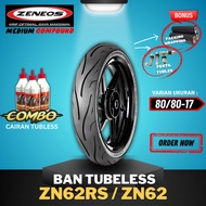 . Zeneos TIRE ZN62RS / ZN62 RING 17 80/80-17 / TUBELESS TIRE ZENEOS RING 17 / BEBEK MOTORCYCLE TIRE 