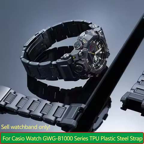 For Casio Watch GWG-B1000 Series Modified Lightweight Plastic Steel Strap Men's Waterproof Bracelet 