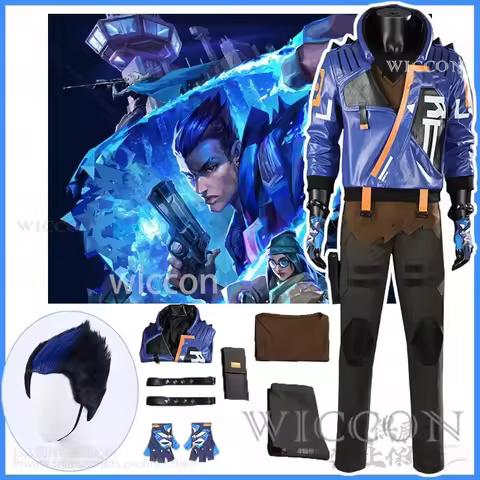 Anime Game Valorant Cosplay Yoru Costume Jacket Gloves Man Fancy Dress Up Party Clothes Uniform Hall