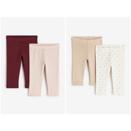 [Auth] Set of 2 long autumn-winter leggings for girls HM Auth hunting