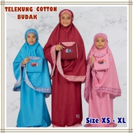 H&H Telekung Budak Cotton Frozen Design Size XS - XL Putih & Warna  Random Lace  Kids Prayer Travel 