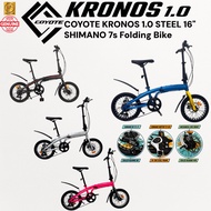 COYOTE KRONOS 1.0 16" Steel Folding Bike Shimano 7 Speed TX-50 Shifter TX-31 Rear Derailleur Mechani