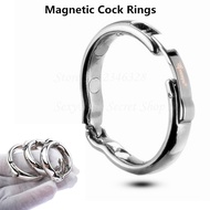 ☫Metal Cock Ring Glans Ring Adjustable 5 Size Magnetic Sheath Compound Male Circumcision Ring V Type Penis Ring Sex Toys