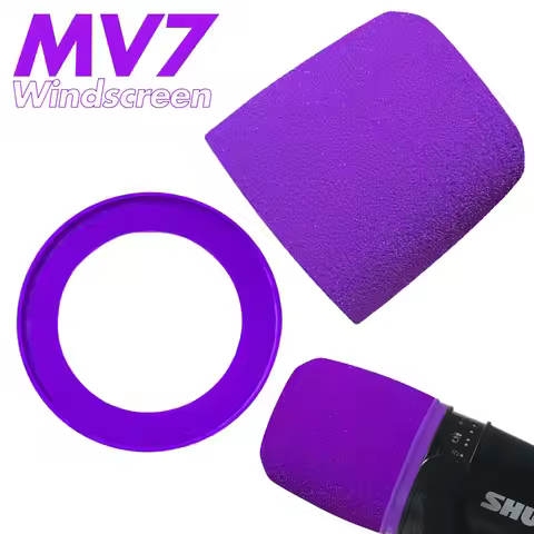 MV7 Pop Filter for Shure MV7, MV7i, MV7+, MV7X Microphone Foam Windscreen Mic Sponage Cover with Ret