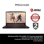 MSI Katana GF66 12UC-645MY 15.6" Gaming Laptop Black (i5-12450H, 8GB, 512GB, RTX3050, Win11H)