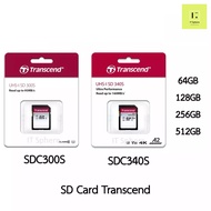 SD Card คุณภาพสูง TRANSCEND รุ่น 300S 340S , SDC300S SDC340S : 64GB 128GB 256GB 512GB Memory Card
