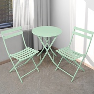Kimdelin Luxury Bistro Set 3 Pieces Heavy-Duty Folding Garden Table And Chairs Outdoor Patio Balcony