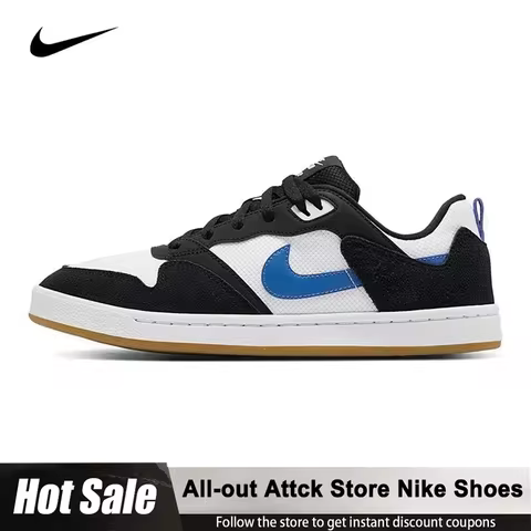 Nike SB Alleyoop White Team Royal Low-top Casual Sneakers CJ0882-104 Breathable Skateboarding Shoes 