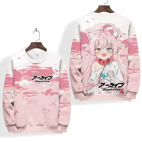 Game Blue Archive Sweatshirt Long Sleeve Sweatshirt O-Neck Fashion Cool Daily 3D Printinging Casual 