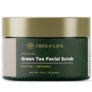 Tree of Life Exfoliating Facial Scrub 4 Oz with Antioxidants | Face Scrub with Green/White Tea Extra