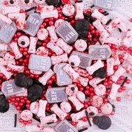 Halloween Candy Eyeballs & Skull Dog Bones - Black Red Sprinkle Eyeballs, Skull Cake Decor for Hallo