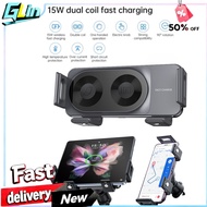 S20A 15W Wireless Fast Charger Car Mobile Phone Bracket Holder Double Coil One-handed Operation 90° 