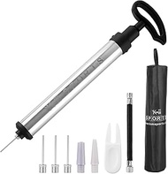 Pump, Air Ball Pump Inflator Kit with 03 Needles, Portable Hand, Nozzle, Extension Hose for Soccer B