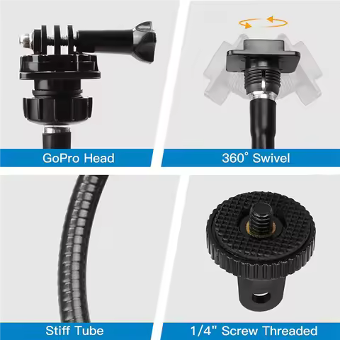 【Must-Haves】4X Webcam Stand 25 Inch Flexible Desk Mount Clamp Gooseneck Stand For Logitech Webcam C9