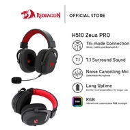 Redragon H510 Zeus Pro Tri-mode Wireless Bluetooth Gaming Headset H510RGB-PRO RGB 7.1 surround sound