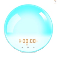 Multifunctional Light Smart Clock Table Lamp with FM Radio Alarm Clock Snooze Function Bedside Lamp Digital Alarm Clock with Sunlight Simulation  TOP101