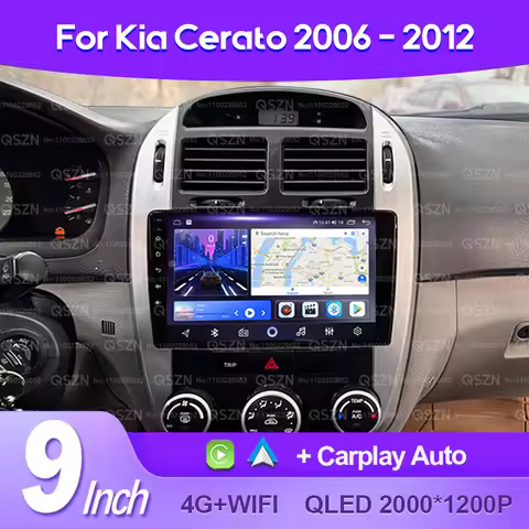 QSZN For Kia Cerato 1 LD 2004-2008 2K QLED Android 13 Car Radio Multimedia Video Player GPS AI Voice