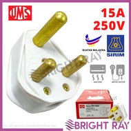 [SIRIM] UMS 15A Plug 3 Pin Plug Power Socket Plug Top Kepala Plug Heavy Duty Plug for Aircond Oven W