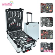 AHTY 187Pcs Tools Set, Socket Wrench Trolley Box Type Tool Box Set, Portable High Hardness Carbon St