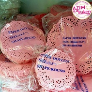 Pink Doily Paper 200pcs | Kertas Doily | Dolly Paper | Doyleys Paper 3.5 Inch | 4.5 Inch | 5.5 Inch 