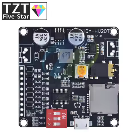 1/3PCS DY-HV20T 12V/24V power supply10W/20W Voice playback module supporting Micro SD card MP3 music