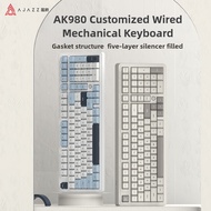 AJAZZ AK980 Wired Mechanical Keyboard Mix Rainbow Light Hot Swappable Customed with Number Pad for G
