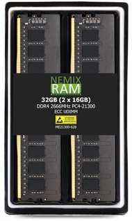 NEMIX RAM 32GB (2X16GB) DDR4 2666MHZ PC4-21300 2Rx8 1.2V ECC UDIMM バッファなしサーバーメモリ NEMIX RAM 32GB (2X1