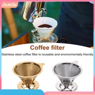 [Ju]Coffee Filter Stainless Steel Pour Over Coffee Dripper Reusable Paperless Coffee Cone Filter for Home
