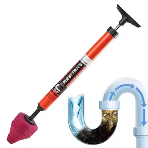 Air Plunger Toilet High Pressure Unclogger Tool with Ergonomic Handle Powerful Drain Clog Remover Pl