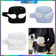 kiss Angel Wing Small Square Bag Makeup Organiser Pouches for Women Daily Travel