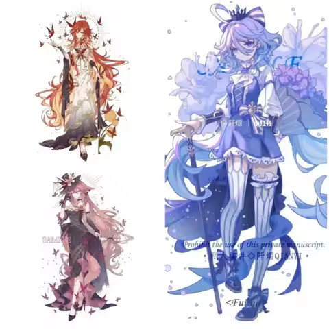 Cartoon Game Mavuika Pyro Archon Haborym Yae Miko Focalors Furina Character Cosplay Desktop Decorati
