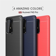 HUAWEI P40 pro carbon fiber Case Soft TPU PU leather HUAWEI P40 pro Casing Silicone Back Phone Cover