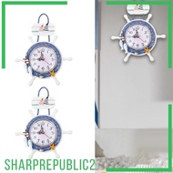 [Sharprepublic2] Mediterranean Wall Clock Nautical Clock for Bedroom Office Dining Room
